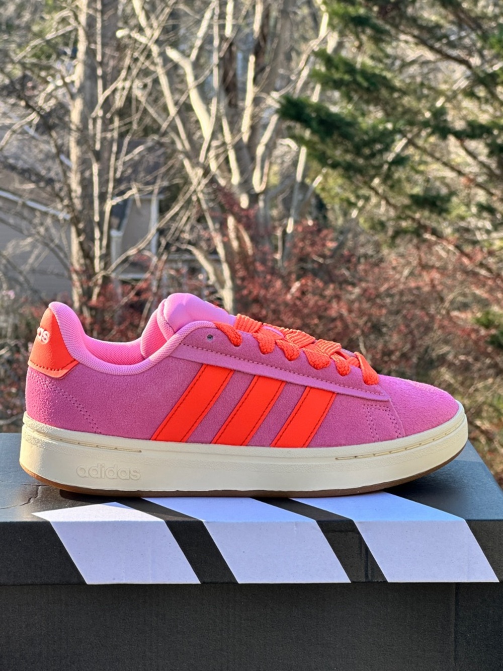 Adidas Grand Court Alpha Pink Casual Sneaker Womens 7.5 | 8 | 8.5 | 9 | 9.5 NEW - Picture 2 of 13